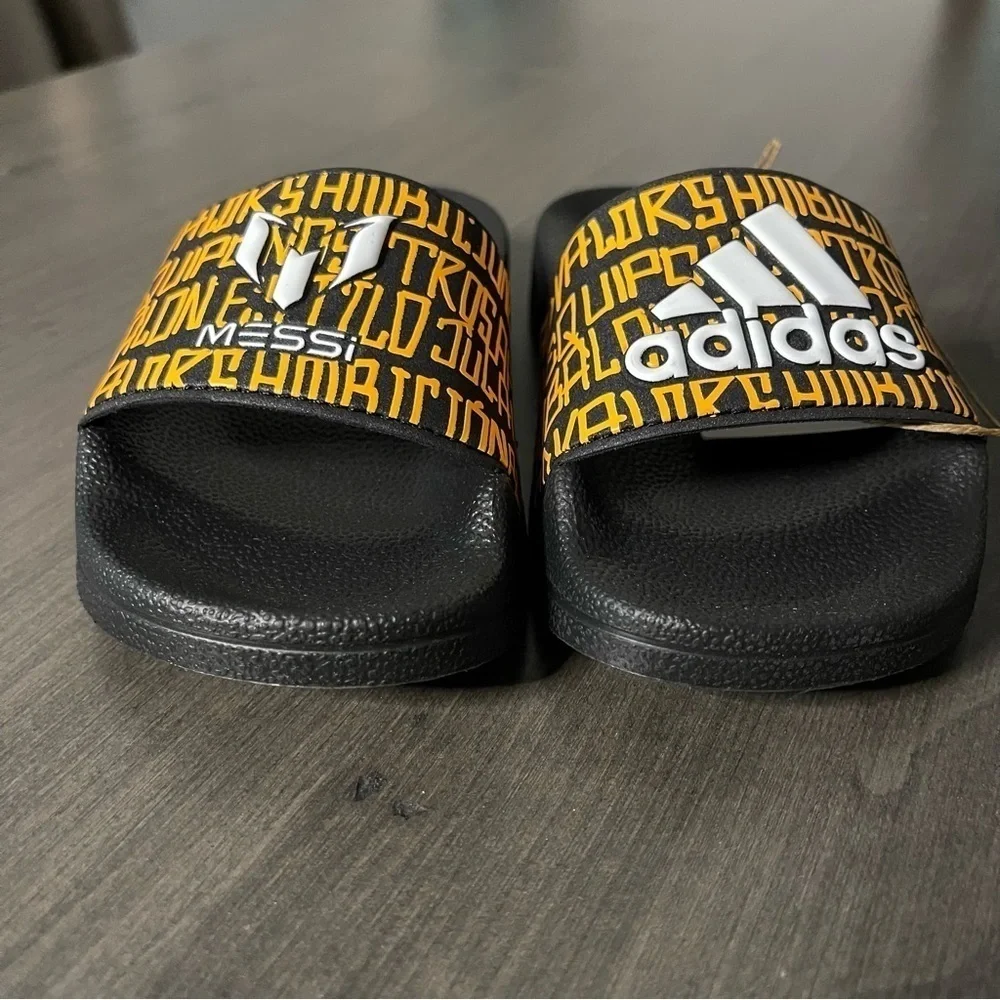 Adidas Messi Adilette Kids Shower Slide Sandals size 10 NWT